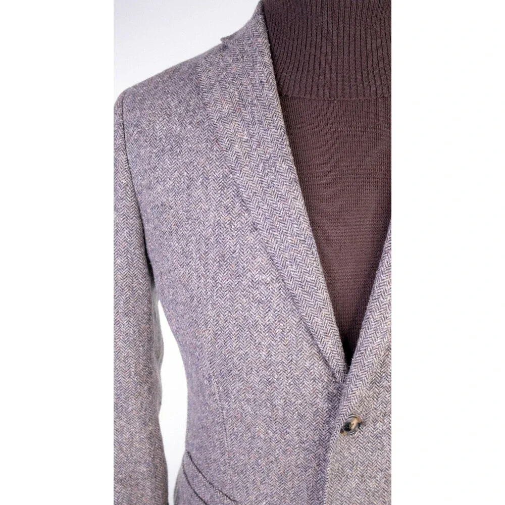 JKT New York Blazer Sport Coat 38R Herringbone Light Brown Two Button Jacket